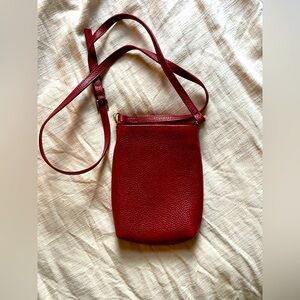 Quince leather phone crossbody bag